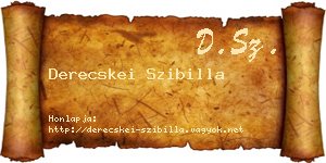 Derecskei Szibilla névjegykártya